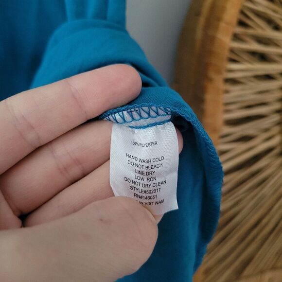 Monteau Teal Mini Dress Puff Sleeves NWT M - Picture 3 of 6